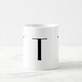 Monogramm Anfangst schwarze u. weiße moderne Kaffeetasse (Mittel)