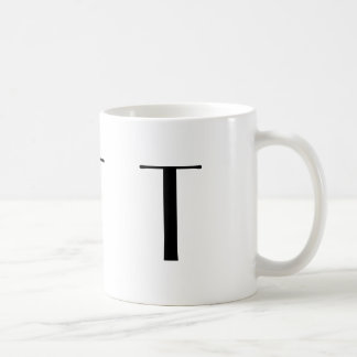 Monogramm Anfangst schwarze u. weiße moderne Kaffeetasse