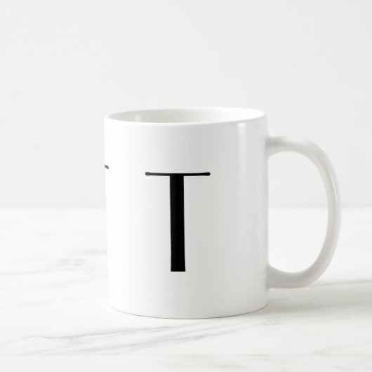 Monogramm Anfangst schwarze u. weiße moderne Kaffeetasse (Rechts)