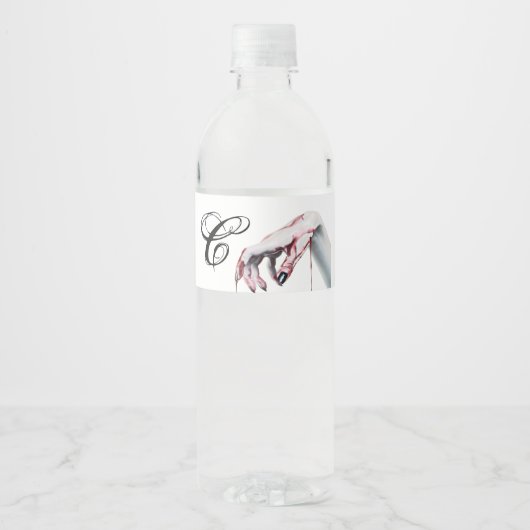 Monogramm Anfangswasser Flasche Etikett Zombie Blu (Vorderseite)