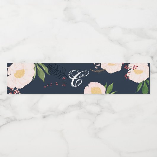 Monogramm Anfangswasserflasche Etikett Baby Pink C (Einzelnes Label)