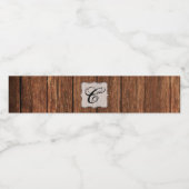 Monogramm Anfangswasserflasche Etikett Stall Holzs (Einzelnes Label)