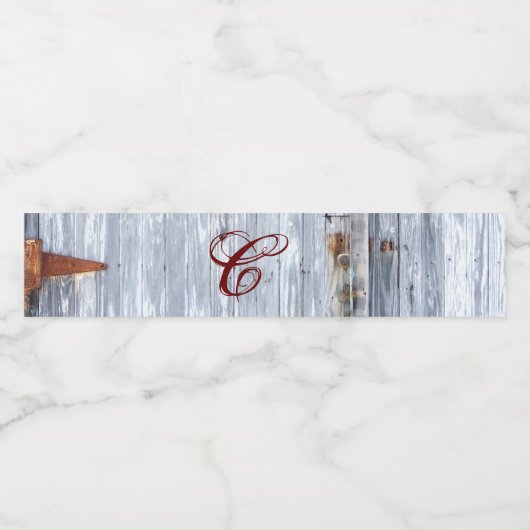 Monogramm Anfangswasserflasche Etikett Weißer Wash (Einzelnes Label)