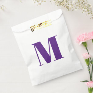 Monogramm-Anfangsweiß lila anpassen Geschenktütchen