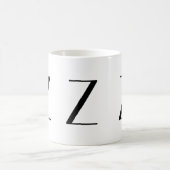 Monogramm Anfangsz schwarze u. weiße moderne Kaffeetasse (Mittel)