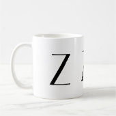 Monogramm Anfangsz schwarze u. weiße moderne Kaffeetasse (Links)