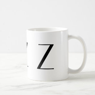 Monogramm Anfangsz schwarze u. weiße moderne Kaffeetasse