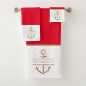 Monogramm-Anker der Nautic Family Badhandtuch Set (Insitu)