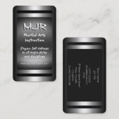 Monogramm, Anleitung für Kampfkunst, Metallaussehe Visitenkarte (Vorne/Hinten)