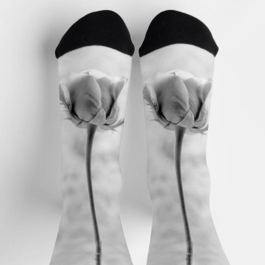 Monogramm Anpassbare Coole Rose Socken (Oben)