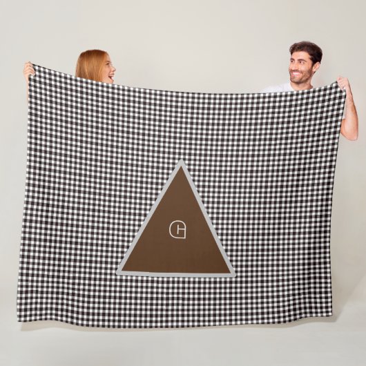 Monogramm anpassen Chic Karo Fleecedecke (Beispiel)