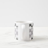 Monogramm Anthrazitgrau Weiß Tupfenmuster Espressotasse (Rückseite)