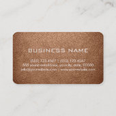 Monogramm antiker Messingleather-Look Visitenkarte (Rückseite)