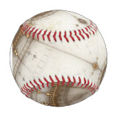 Monogramm antikes Nautikdiagramm, Grunge Baseball (Vorderseite)