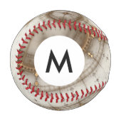 Monogramm antikes Nautikdiagramm, Grunge Baseball (Vorderseite Links)