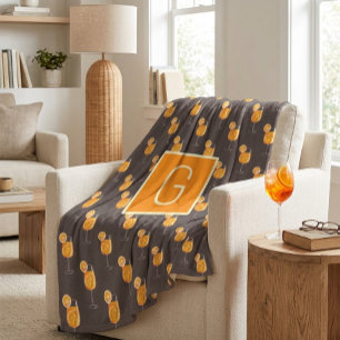 Monogramm Aperol Spritz Fleece-Decke Fleecedecke