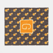 Monogramm Aperol Spritz Fleece-Decke  Fleecedecke (Vorderseite (Horizontal))