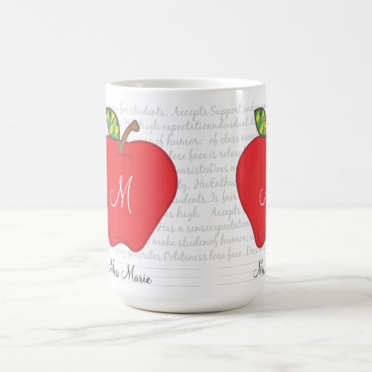 Monogramm-Apple-Lehrer-Kaffee-Tasse Kaffeetasse (Mittel)