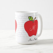 Monogramm-Apple-Lehrer-Kaffee-Tasse Kaffeetasse (VorderseiteRechts)