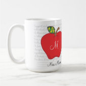 Monogramm-Apple-Lehrer-Kaffee-Tasse Kaffeetasse (Links)