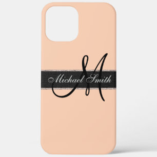 Monogramm Apricot Farbe Hintergrund Case-Mate iPhone Hülle