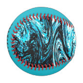 Monogramm Aqua Abstract Baseball (Vorderseite Links)