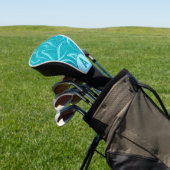 Monogramm Aqua Aquamarin White Waves Golf Headcover (In SItu)