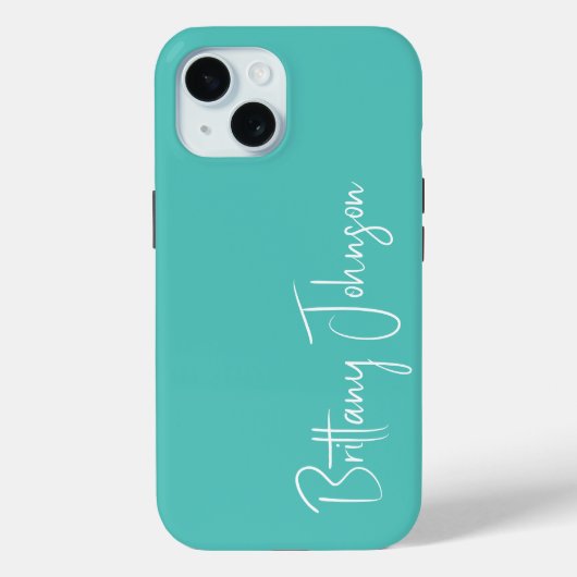 Monogramm Aqua Case-Mate iPhone Hülle (Rückseite)