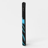 Monogramm-Aqua, schwarzer GlitzerZebra iPhone 5 Case-Mate iPhone Hülle (Hinten/Links)