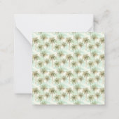 Monogramm Aqua und Creme Tropical Palm Tree Mitteilungskarte (Rückseite)