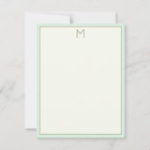Monogramm Aqua und Creme Tropical Palm Tree Mitteilungskarte (Vorderseite)