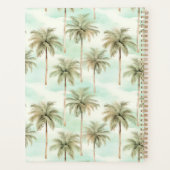 Monogramm Aqua und Creme Tropical Palm Tree Planer (Rückseite)