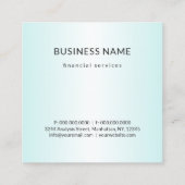 Monogramm Aquamarin blaue Streifen mit benutzerdef Quadratische Visitenkarte (Rückseite)