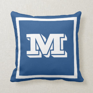 MONOGRAMM aquamarin-blauer Brauch Kissen