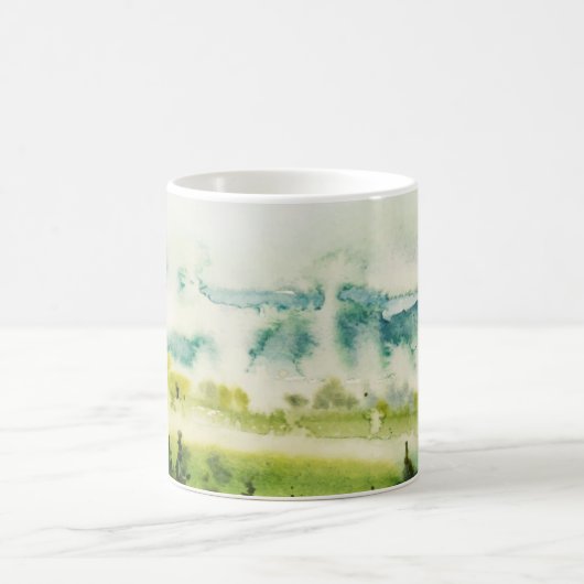 Monogramm Aquamarin grüne Farbe Kaffeetasse (Mittel)