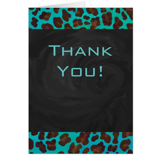 Monogramm Aquamarin und braun Leopard (Vorne)