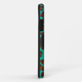 Monogramm Aquamarin und braun Leopard Case-Mate iPhone Hülle (Hinten/Rechts)