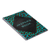 Monogramm Aquamarin und braun Leopard Notizblock (Rechte Seite)