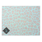Monogramm Aquamarin und braun Leopard Notizblock (Vorderseite)
