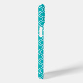 Monogramm Aquamarin und Grau-Arabesque-Muster Case-Mate iPhone Hülle (Rückseite / Rechts)