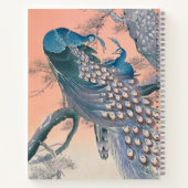 Monogramm Aquamarine blaue Peacocks Notizblock (Rückseite)