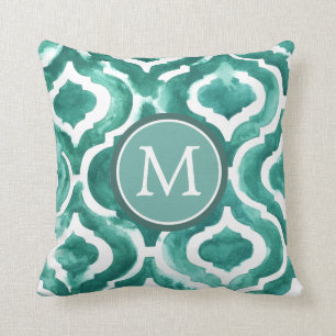 Monogramm  Aquamarine-Motiv IV Kissen