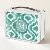 Monogramm| Aquamarine-Motiv IV Metall Lunch Box (Rückseite)