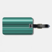 Monogramm aquamarine Streifen Gepäckanhänger (Rückseite horizontal)