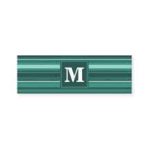 Monogramm aquamarine Streifen