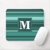 Monogramm aquamarine Streifen Mousepad (Mit Mouse)