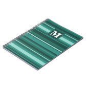 Monogramm aquamarine Streifen Notizblock (Linke Seite)