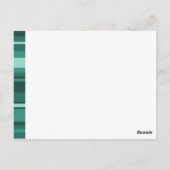 Monogramm aquamarine Streifen Postkarte (Rückseite)