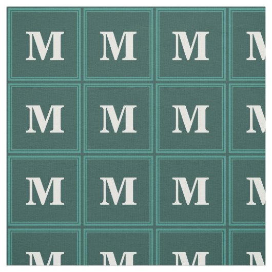 Monogramm aquamarine Streifen Stoff (Muster)