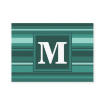 Monogramm aquamarine Streifen